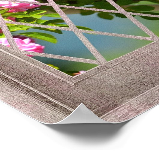 Rozen in venster poster (Hoek)