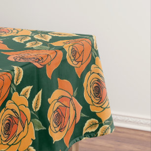 Rozen in verschillende tinten oranje en geel tafelkleed
