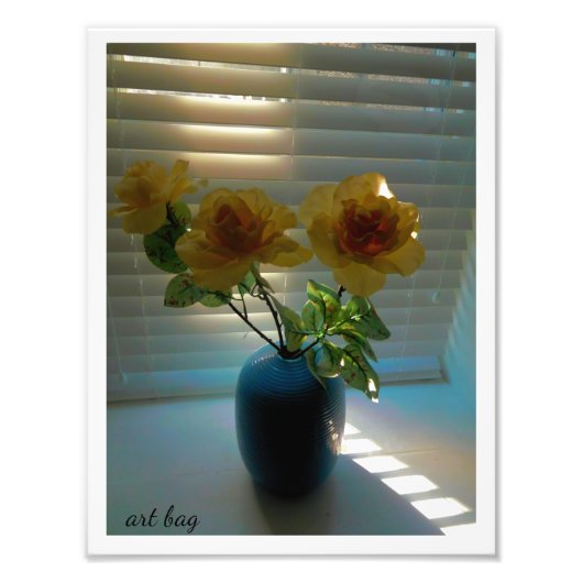 Rozen in zonlicht foto afdruk (Voorkant)