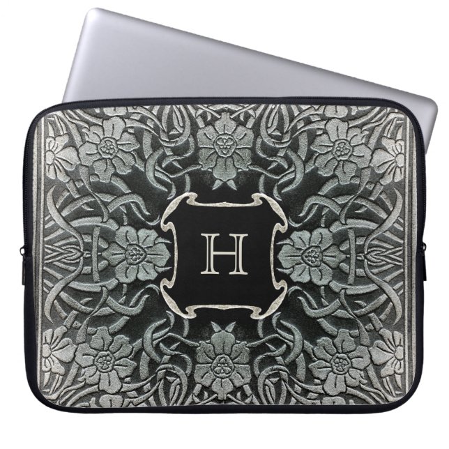  Rozen in zwart Laptop Sleeve (Voorkant)