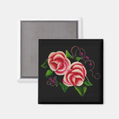 Rozen in zwart magneet (Voorkant / Achterkant)