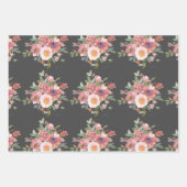 Rozen in zwart omslagpapier inpakpapier vel (Voorkant)