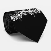 rozen in zwart-wit stropdas (Opgerold)
