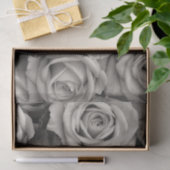 Rozen in zwart-witdecoupage tissuepapier (Geschenk)