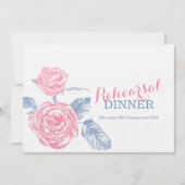 Rozen Inkt Schets Blauw Roze Repetitie Diner Innov Kaart (Voorkant)
