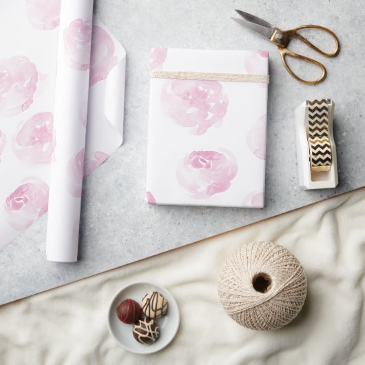 Rozen Inpakpapier - handgeschilderde bloemen (Crafts)