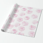 Rozen Inpakpapier - handgeschilderde bloemen (Uitgerold)