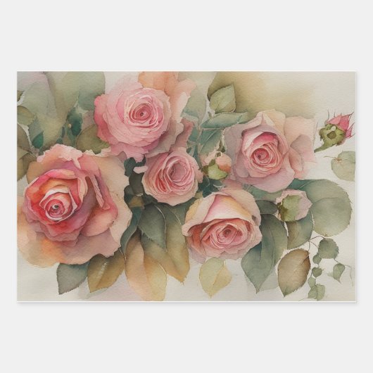  Rozen inpakpapier set Vel (Voorkant)