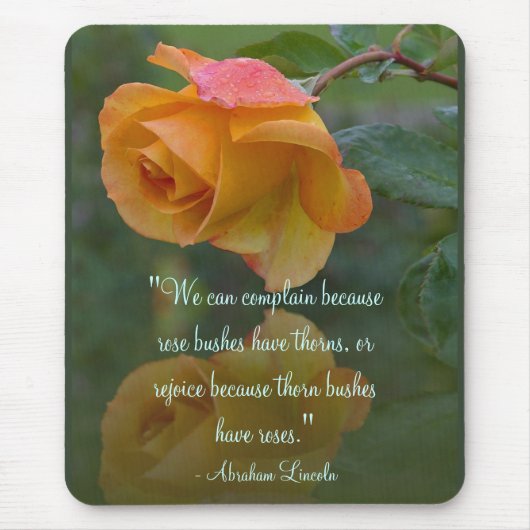 Rozen Inspirerend Lincoln Quote Muismat (Voorkant)