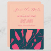 Rozen instellen Flat Save The Date Kaart (Voorkant / Achterkant)