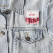 Rozen Internationale Vrouwendag Vierkante Button 5,1 Cm (In situ)