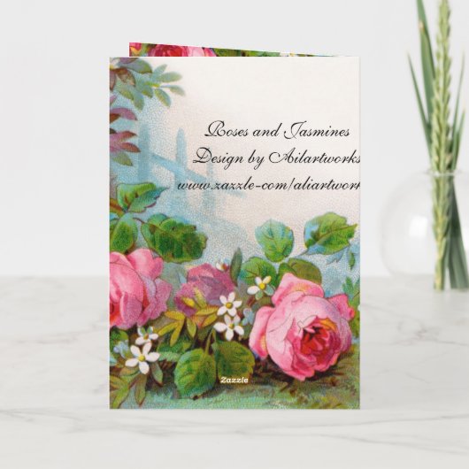 ROZEN & JASMIJNEN ,Bewaar de datum Monogram Aankondiging (Achterkant)