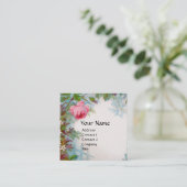 ROZEN & JASMIJNEN FLORAL YELLOW GEM MONOGRAM VIERKANTE VISITEKAARTJE (Staand voorkant)