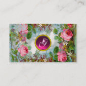 ROZEN, JASMIJNEN IN BLAUW, ROZE GEM MONOGRAM WIT VISITEKAARTJE (Achterkant)