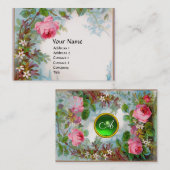 ROZEN & JASMINES MONOGRAM EDELSTEEN groen wit Visitekaartje (Voorkant / Achterkant)