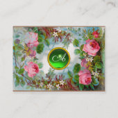 ROZEN & JASMINES MONOGRAM EDELSTEEN groen wit Visitekaartje (Achterkant)