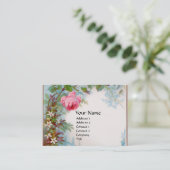 ROZEN & JASMINES MONOGRAM GEM fuchsia white Visitekaartje (Staand voorkant)