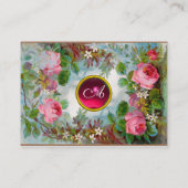 ROZEN & JASMINES MONOGRAM GEM fuchsia white Visitekaartje (Achterkant)