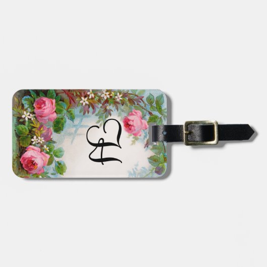 -ROZEN & JASMINES MONOGRAM Perkament Bagagelabel (Voorkant horizontaal)