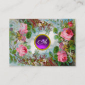 ROZEN & JASMINES Paarse GEM MONOGRAM Hemelsblauw Visitekaartje (Achterkant)