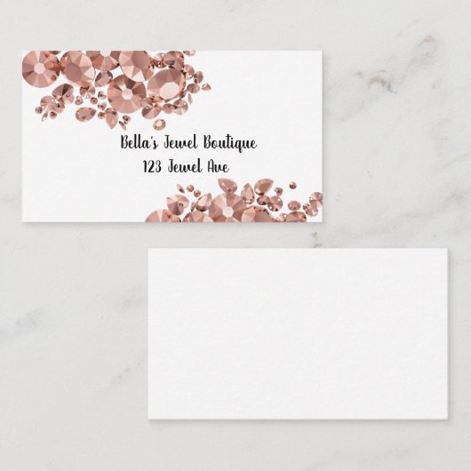 Rozen juwelen visitekaartje (Voorkant / Achterkant)