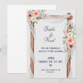 Rozen Kaart Wedding-uitnodiging (Voorkant / Achterkant)