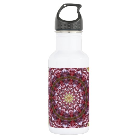 Rozen Kaleidoscoop Waterfles (Voorkant)