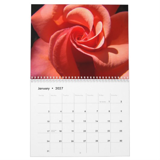 Rozen Kalender Midden Van Mijn Hart Valentijnsdag  (Jan 2027)