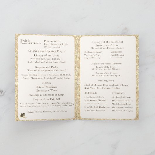  Rozen Katholieke bruiloft programma (Binnen)