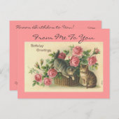  Rozen/Katten Verjaardag -Briefkaart Briefkaart (Voorkant / Achterkant)
