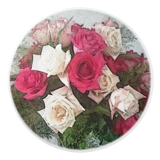 Rozen Keramische Knop (Voorkant)