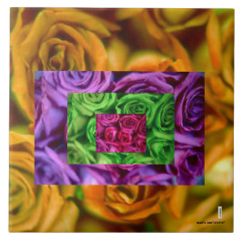 Rozen keramische tapijten tegeltje