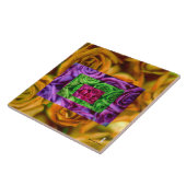 Rozen keramische tapijten tegeltje (Zijkant)