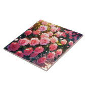 Rozen keramische tapijten tegeltje (Zijkant)