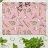 Rozen keukenhanddoek voor wijn (Gevouwen)