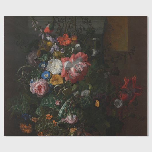 Rozen klaprozen en andere bloemen - Rachel Ruysch Cadeaupapier (Vlak)