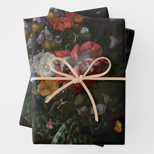 Rozen klaprozen en andere bloemen - Rachel Ruysch Inpakpapier Vel (In situ)