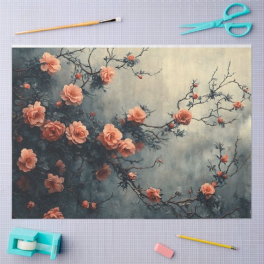 Rozen klimmen Vine Moody Decoupage Tissuepapier (Craft)