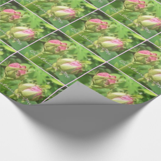 Rozen knoppen cadeaupapier (Hoek)