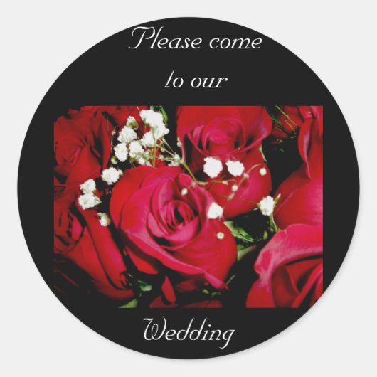 Rozen komen naar onze bruiloft-stickers ronde sticker (Voorkant)