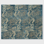 Rozen Koperhout Oranje hout Blauwgroen goud Sparkl Cadeaupapier (Vlak)