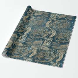 Rozen Koperhout Oranje hout Blauwgroen goud Sparkl Cadeaupapier