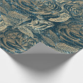 Rozen Koperhout Oranje hout Blauwgroen goud Sparkl Cadeaupapier (Hoek)