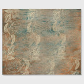 Rozen KoperSinaasappel Koolhout Blauwgroen goud Ru Cadeaupapier (Vlak)