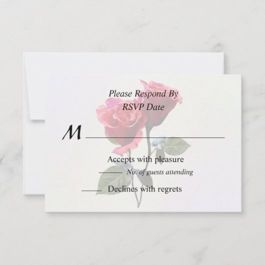 Rozen Koppel RSVP Kaartje (Voorkant)