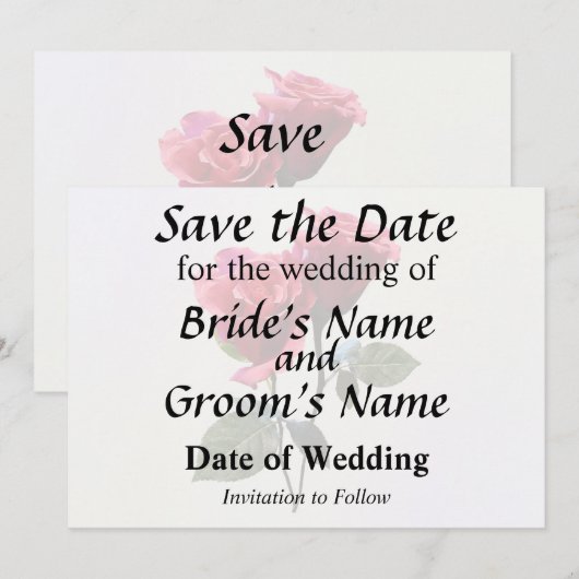Rozen Koppel Save The Date (Voorkant / Achterkant)