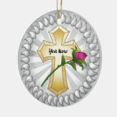 Rozen Kruis Keramisch Ornament (Links)