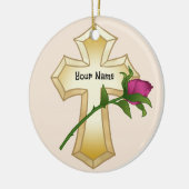 Rozen Kruis Keramisch Ornament (Links)