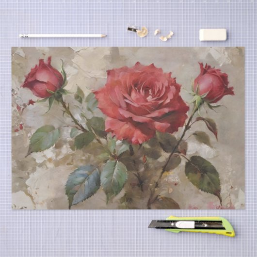 Rozen Kunst Olieverfschilderij Decoupage Tissuepapier (Craft)