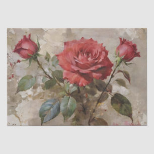 Rozen Kunst Olieverfschilderij Decoupage Tissuepapier